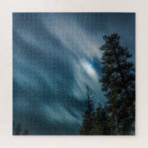 Puzzle Bosque en el cielo nocturno de la luna