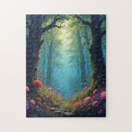 Puzzle Bosque encantado al anochecer
