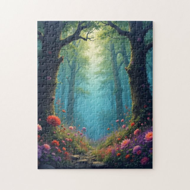 Puzzle Bosque encantado al anochecer (Vertical)