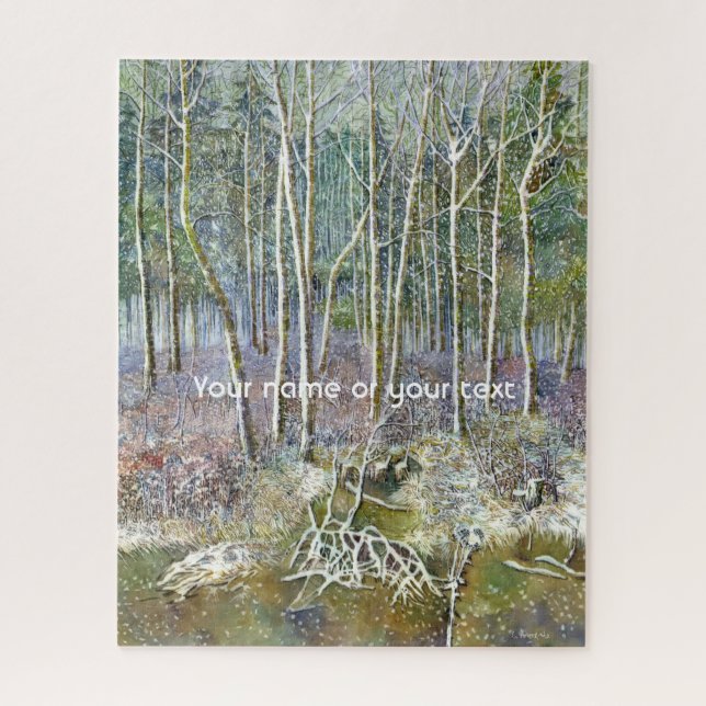 Puzzle bosque invernal Watercolor (Vertical)