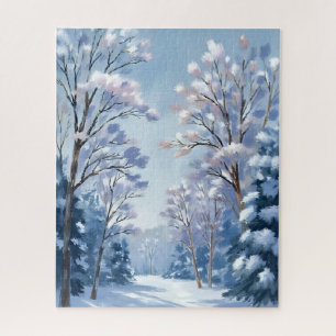 Puzzle Bosque Luz de Escarcha   Invierno Nieve Acuarela N