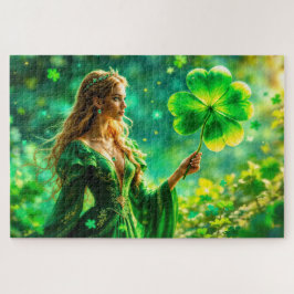 Puzzle Bosque mágico San Patricio arte de hadas naturales