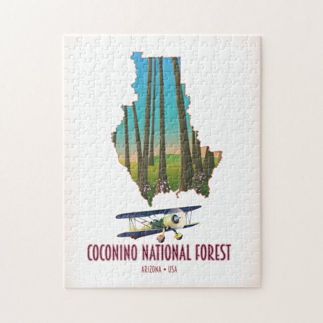 Puzzle Bosque Nacional Coconino Arizona EE. UU. mapa (Vertical)