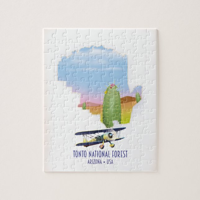 Puzzle Bosque nacional Tonto Arizona EE. UU. mapa (Vertical)