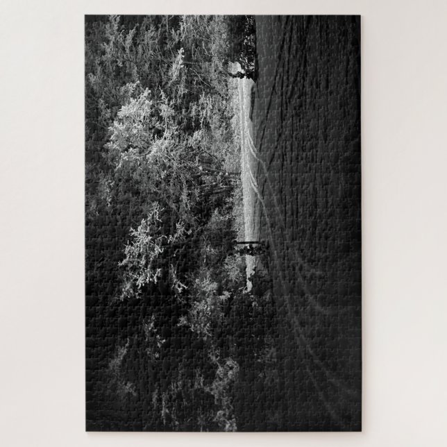Puzzle Bosque nevado por la noche (Vertical)