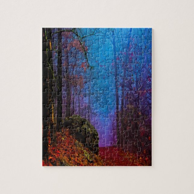 Puzzle Bosque Pintado Niebla Púrpura de Otoño (Vertical)