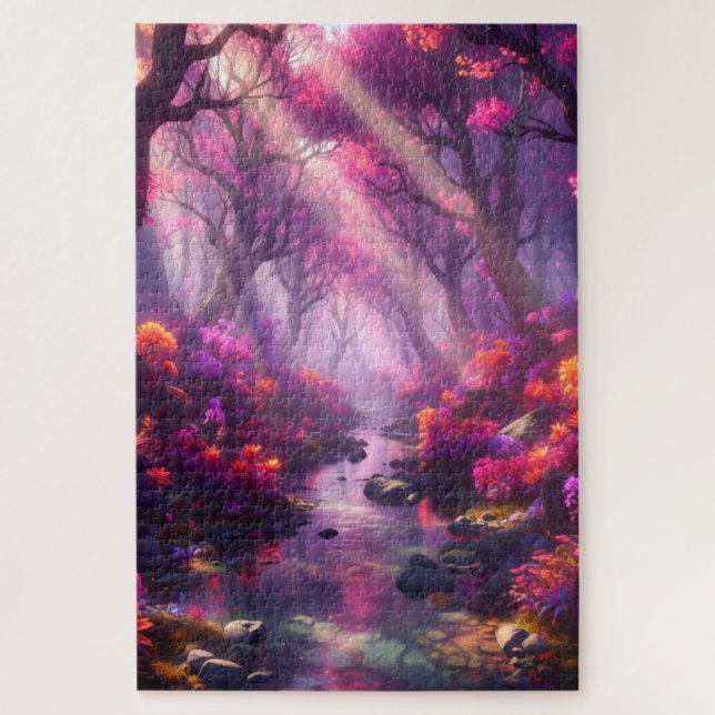 Puzzle Bosque Púrpura Hermoso (Vertical)