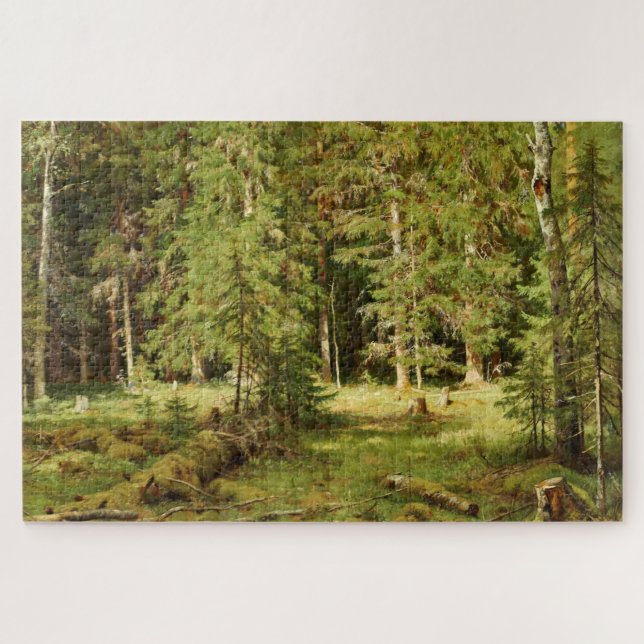 Puzzle Bosque ruso (paisaje rústico) (Green Woods) (Horizontal)