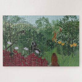 Puzzle Bosque tropical con simios y serpientes (Rousseau)