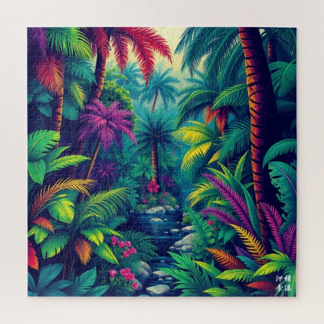 Puzzle Bosque Tropical Profundo (Vertical)