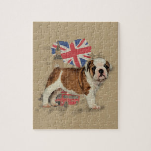 Puzzle Bosquejo inglés del perrito del bulldog