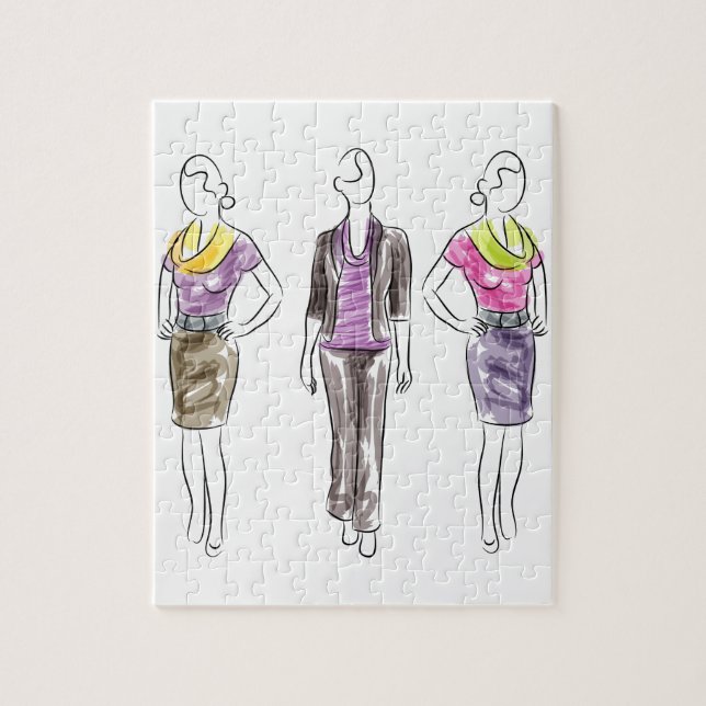 Puzzle Bosquejos del modelo de moda (Vertical)