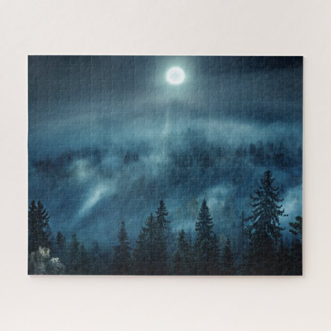 Puzzle Bosques | Bosque iluminado por luna (Horizontal)