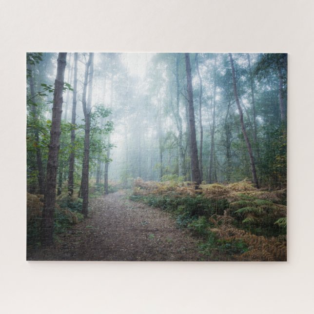 Puzzle Bosques | Dark Foggy Woods Norfolk Reino Unido (Horizontal)
