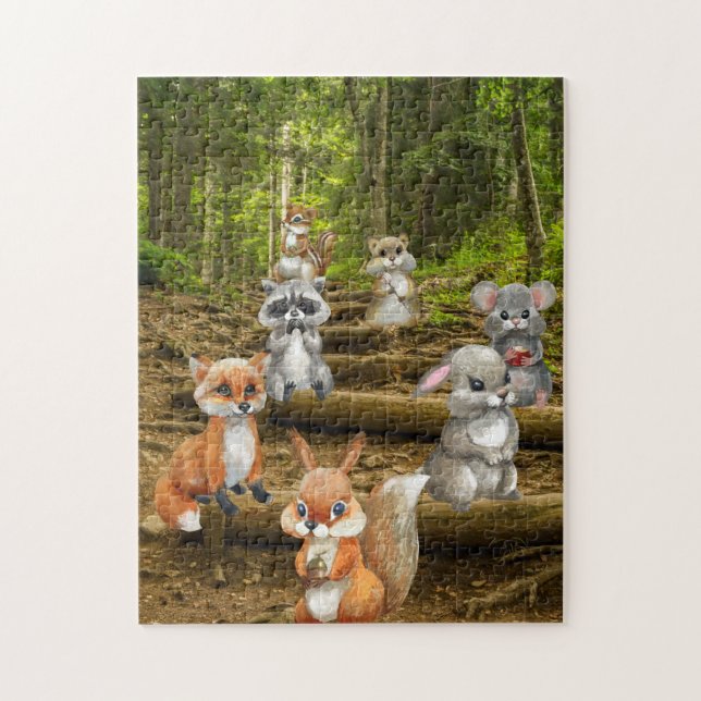 Puzzle Bosques de animales Bosques Cute Naturaleza Niños  (Vertical)