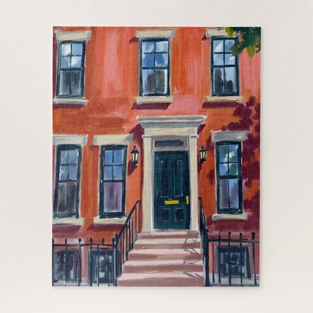 Puzzle Boston Brownstones Massachusetts Acuarela (Vertical)