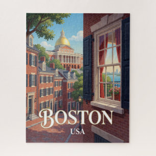 Puzzle Boston Massachusetts Ladrillo Histórico Viaje