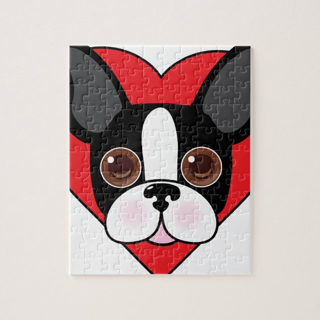 Puzzle Boston Terrier hace frente (Vertical)
