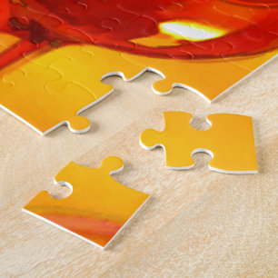 Puzzle Botella abstracta de vino y de vidrios