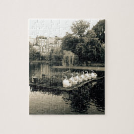 Puzzle Botes de cisne de Boston en blanco y negro