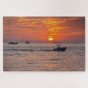 Puzzle Botes en Key West, Florida, al atardecer