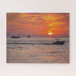 Puzzle Botes en Key West, Florida, al atardecer 16x20