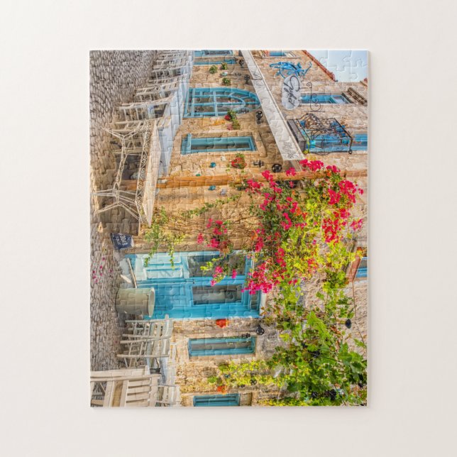Puzzle Bougainvillea en la pared de un restaurante (Vertical)