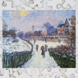 Puzzle Boulevard Saint Denis Argenteuil por Claude Monet<br><div class="desc">Boulevard Saint Denis Argenteuil, Efecto Nieve (1875) de Claude Monet es un bonito cuadro de arte de estilo Art Nouveau vintage. Un paisaje urbano con una carretera cubierta de nieve en la ciudad de Argenteuil, Francia durante el invierno. La gente está caminando por la calle y los edificios de la...</div>
