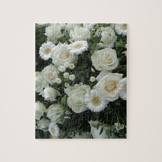 Puzzle Bouquet de flores blancas (Vertical)
