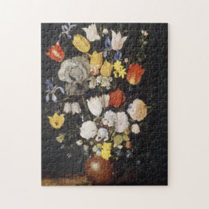 Puzzle Bouquet de flores en una granada de tierra (1610)