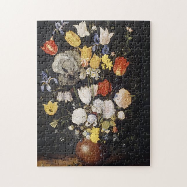 Puzzle Bouquet de flores en una granada de tierra (1610) (Vertical)