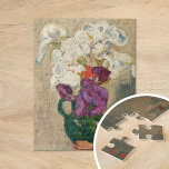 Puzzle Bouquet de Iris | Louis Valtat<br><div class="desc">Bouquet de Iris en una jarra verde | Bouquet d'iris au pichet vert (alrededor de 1905) | Obra original del artista francés Louis Valtat (1869-1952). En el cuadro se aprecia una vida de flores de iris moradas y blancas en un jarrón verde. Utilice las herramientas de diseño para agregar texto...</div>