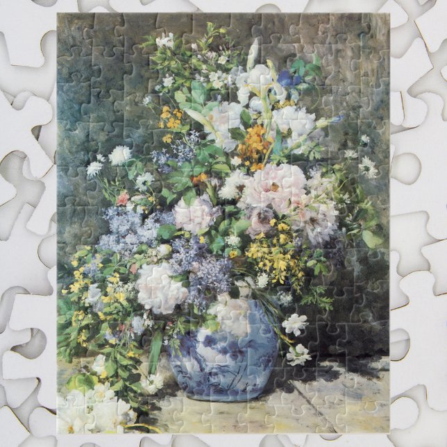 Puzzle Bouquet de primavera de Pierre Renoir, flores de é (Subido por el creador)