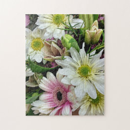 Puzzle Bouquet floral de primavera con daisies