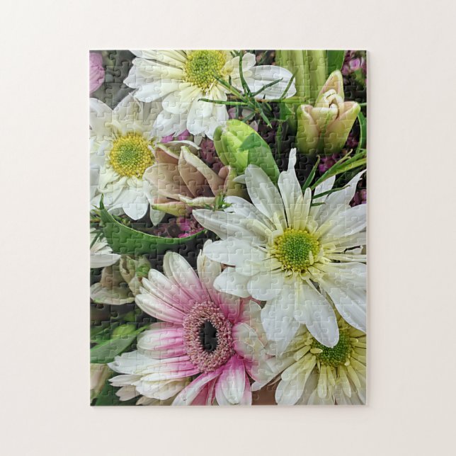 Puzzle Bouquet floral de primavera con daisies (Vertical)