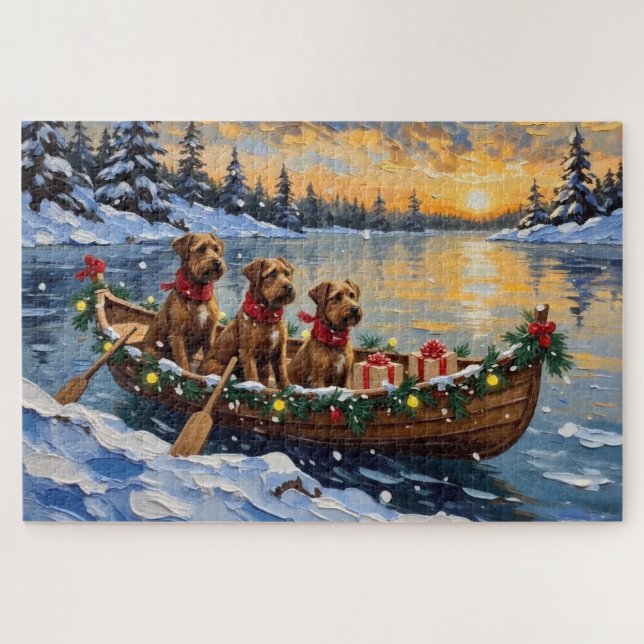Puzzle Bouvier des Flandres Christmas Boat Holiday (Horizontal)