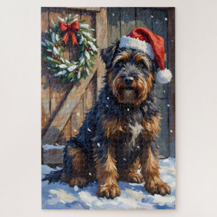 Puzzle Bouvier des Flandres Navidad Granja Nevada