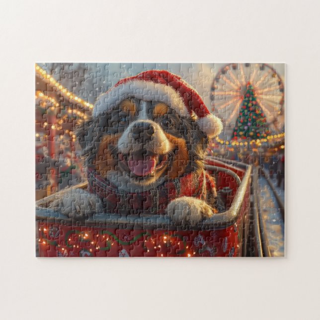 Puzzle Bouviers des Flandres Dog Roller Coaster Navidades (Horizontal)