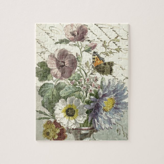Puzzle Bóveda de mariposa Bouquet escritura Francesa Romp (Vertical)
