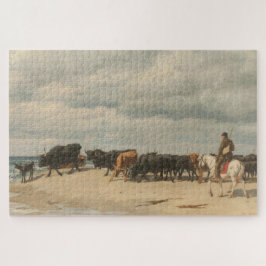 Puzzle Bovino a orillas del mar (por Eugène Burnand)