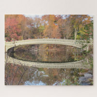 Bow Bridge Scenic Reflection Otoño Central Park