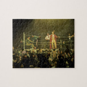 Puzzle Boxeo deportivo vintage, boxeadores a punto de luc