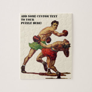 Puzzle Boxeo deportivo vintage, boxeadores en una pelea