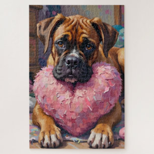 Puzzle Boxer con corazón de peluche gigante día de San Va