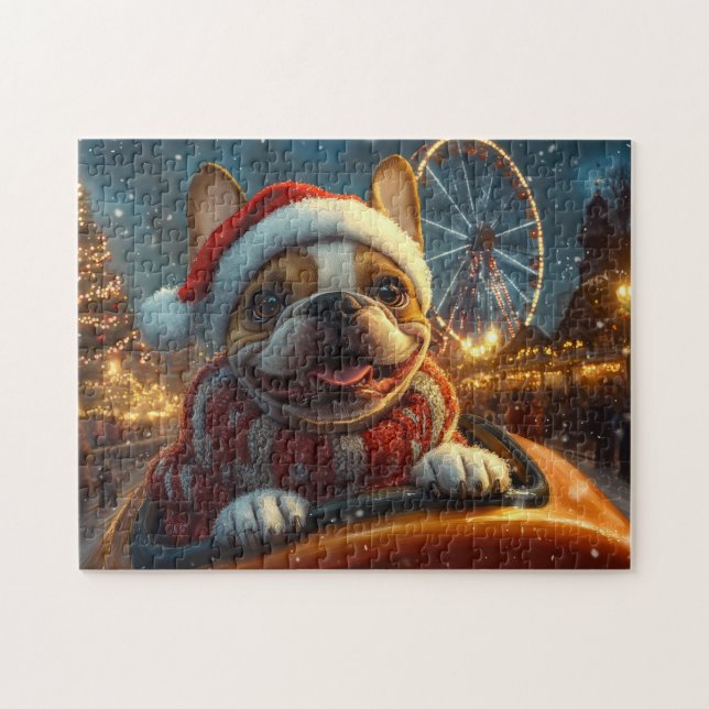 Puzzle Boxer Dog Roller Coaster Navidades (Horizontal)