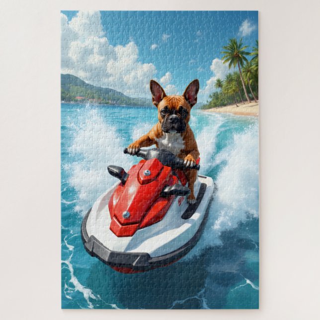Puzzle Boxer Jet Ski Beach Scene (Vertical)