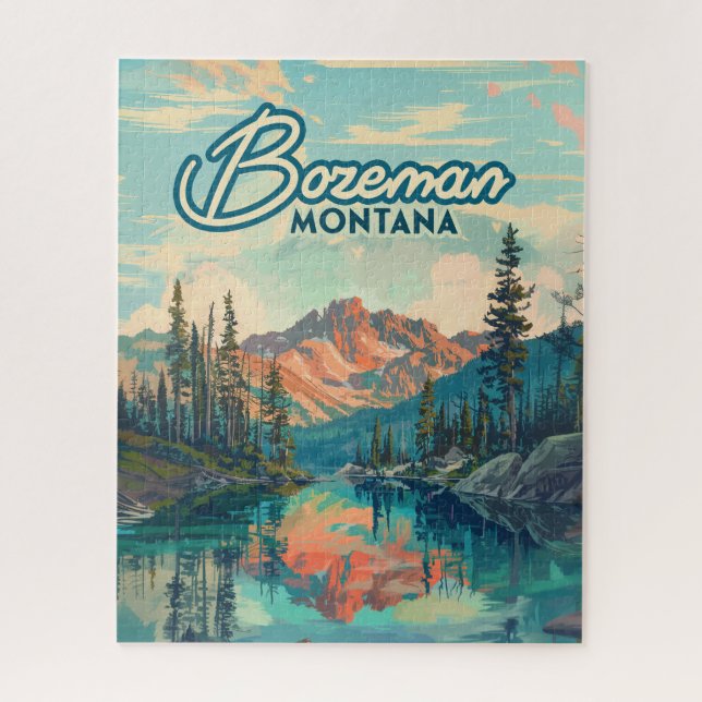 Puzzle Bozeman Montana Rocky Mountains Vintage (Vertical)