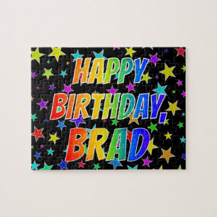 Puzzle "BRAD" Nombre, Diversión "FELIZ CUMPLEAÑOS"