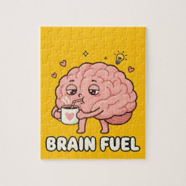 Puzzle Brain Fuel: Morning Coffee Motivation Cartoon