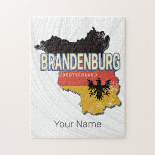 Puzzle Brandenburg Alemania Retro State Map Vintage